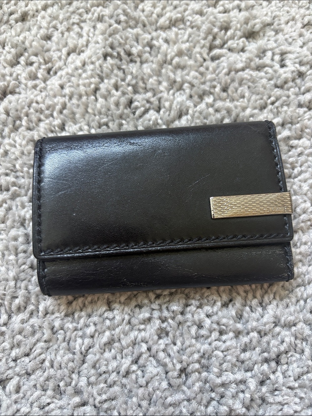 GUCCI Classic Black Leather key holder